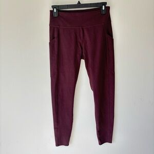 Abercrombie & Fitch Maroon Leggings Athletic Active Wear Gym Athleisure Workout